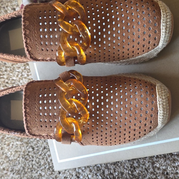 Dolce Vita Brown Espadrille Loafers with Amber Accent - Picture 4 of 5